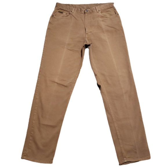 Vintage Calvin Klein Jeans Men's 38 Tan Made in USA Easy Fit Stonewash Denim 90s - Picture 2 of 14